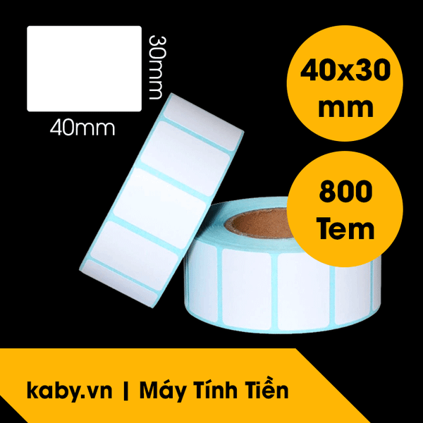 giấy in mã vạch 40x30 mm 4x3 cm giấy in tem trà sữa