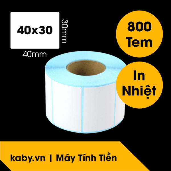 giấy in mã vạch 40x30 mm 4x3 cm giấy in tem trà sữa