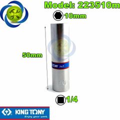 (ĐỦ SIZE) Tuýp trắng 6 cạnh Kingtony 2235 chuôi 1/4 dài 50mm (size lẻ từ 4-14mm)