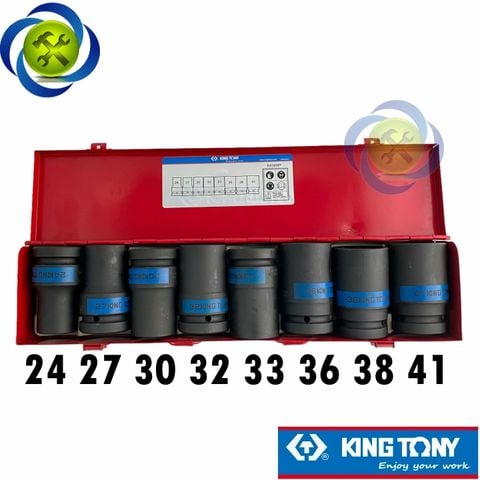 Bộ tuýp 1 inch 6 cạnh đen dài 8 chi tiết Kingtony 8409MP