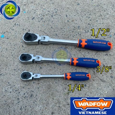 Cần siết tự động lắc léo (đầu xoay 180 độ) Wadfow WRW42xx các size 1/4 - 3/8 - 1/2 thép CR-V, 72 răng