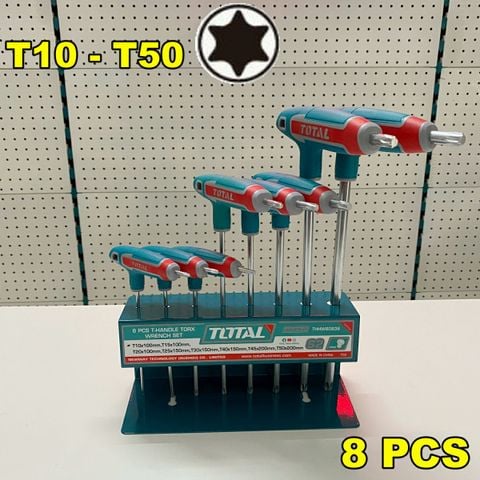 Bộ lục giác sao chữ T 8 chi tiết Total THHW80836 (T10 - T50) đế sắt