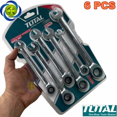 Bộ cờ lê vòng miệng tự động Total THT102RK566 loại 6 chi tiết 8-17mm