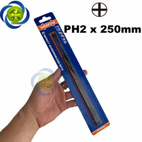 Bộ 2 mũi vít PH2 x 250mm Wadfow WSV6K66 chuôi lục giác