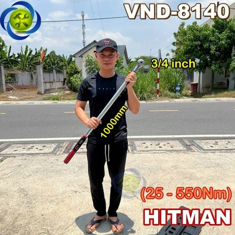 Cần siết lực điện tử 3/4 HITMAN VND-8140 lực siết 25-550Nm dài 1000mm