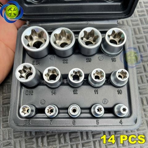 Bộ tuýp đầu E 14 chi tiết HITMAN HM1014 (E4 - E24)