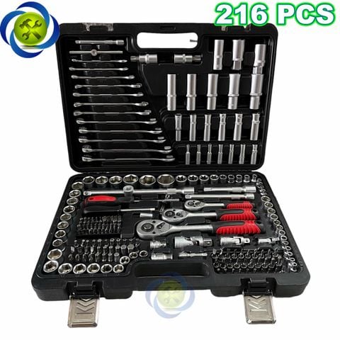 Bộ dụng cụ 216 chi tiết HITMAN VND3462 sữa chữa ô tô - xe máy