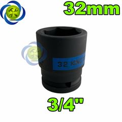 Tuýp 32mm 3/4 Kingtony 653532M loại ngắn 6 cạnh màu đen