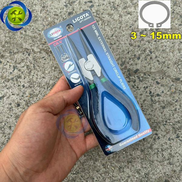 Kìm mở phe ngoài mũi thẳng 125mm Licota APT-38008A (3-15mm)