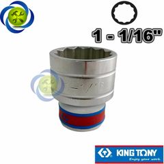 Tuýp 1-1/16 hệ inch 1/2 Kingtony 433034S loại ngắn 12 cạnh màu trắng 26.98mm