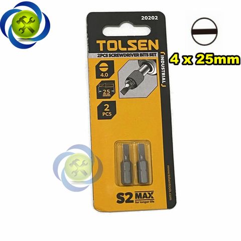 Mũi vít dẹp 4mm Tolsen 20202 ( 2 mũi x 25mm)
