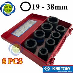 Bộ tuýp 3/4 đen ngắn 8 chi tiết Kingtony 6408MP10 (19mm- 38mm)