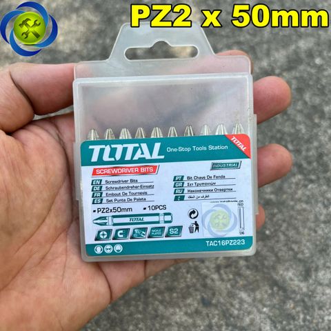 Hộp mũi vít bake PZ2 x 50mm TOTAL TAC16PZ223 (10 cái/hộp)