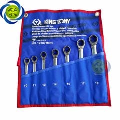 Bộ cờ lê vòng miệng tự động 7 chi tiết có khóa gạt Kingtony 12207MRN 10mm - 19mm