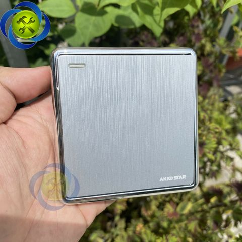 Công tắc đơn 1 chiều AKKO STAR 04056 màu xám kim loại