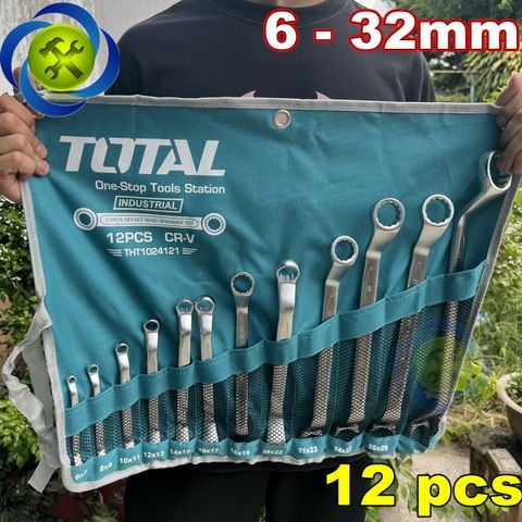 Bộ cờ lê hai đầu tròng Total THT1024121 loại 12 chi tiết (6-32mm)