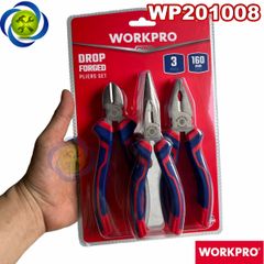 Bộ kìm 3 chi tiết Workpro WP201008 (kìm điện, kìm cắt và kìm nhọn) loại 6 inch/180mm