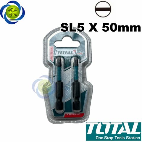 Bộ 2 mũi vít dẹp 5mm Total TACIM71SL550 dài 50mm