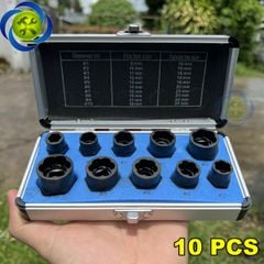 Bộ tuýp mở ốc hư, tuôn răng, nhờn đầu 10 chi tiết (9-19mm) HITMAN VND3430
