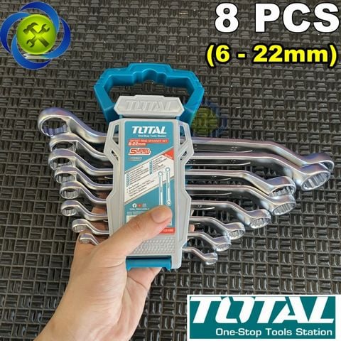 Bộ cờ lê hai đầu tròng 8 chi tiết (6-22mm) Total THT102486