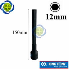 Tuýp đen lục giác 12mm Kingtony 407512 loại 1/2 dài 150mm