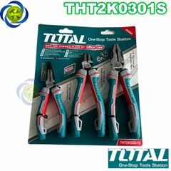 Bộ kìm 3 chi tiết Total THT2K0301S (kìm điện, kìm cắt và kìm nhọn) loại cao cấp