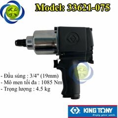 Súng vặn bulong 3/4 Kingtony 33621-075 lực siết 1085Nm