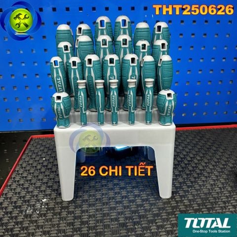 Bộ tua vít 26 chi tiết TOTAL THT250626 có chân đế