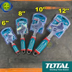 Mỏ lết TOTAL tay cầm bọc nhựa đầy đủ kích thước (6-8-10-12 inch)
