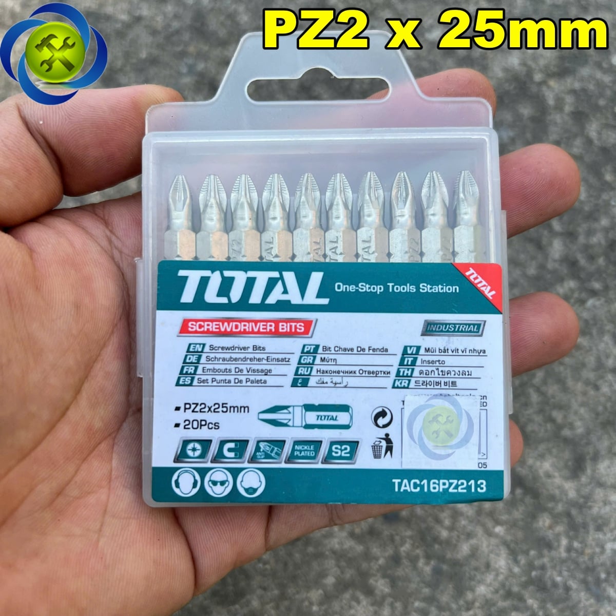 Hộp mũi vít bake PZ2 x 25mm TOTAL TAC16PZ213 (20 cái/hộp)