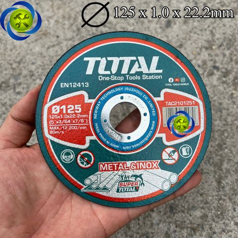 Đá cắt 125mm Total TAC2101251 kích thước 125 X 1.0 X 22.2mm