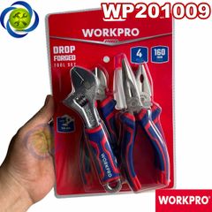 Bộ kìm 4 chi tiết Workpro WP201009 (kìm điện, kìm cắt, kìm nhọn và mỏ lết)