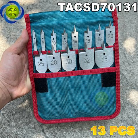 Bộ 13 mũi khoan gỗ đầu dẹp Total TACSD70131 (6-38mm)