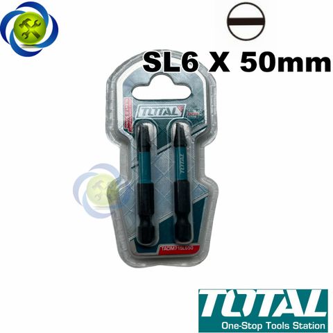 Bộ 2 mũi vít dẹp 6mm Total TACIM71SL650 dài 50mm