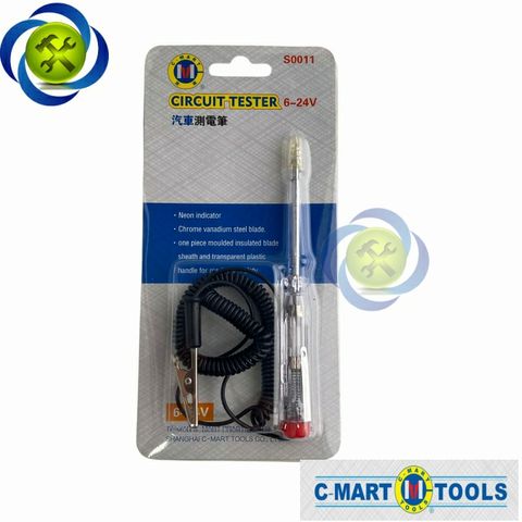 Bút thử điện xe ô tô xe máy C-Mart S0011 đèn sáng 2 màu xanh đỏ