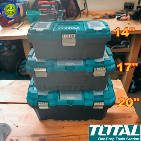 Thùng đựng đồ nghề nhựa TOTAL khóa kim loại có 3 kích thước (14 - 17 -20inch)