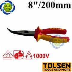 Kìm mũi nhọn cong cách điện 1000V Tolsen V16028 200mm