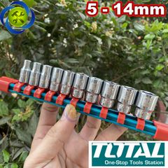 Bộ 10 đầu tuýp chuôi 1/4 inch Total THT1411023 (5-14mm)