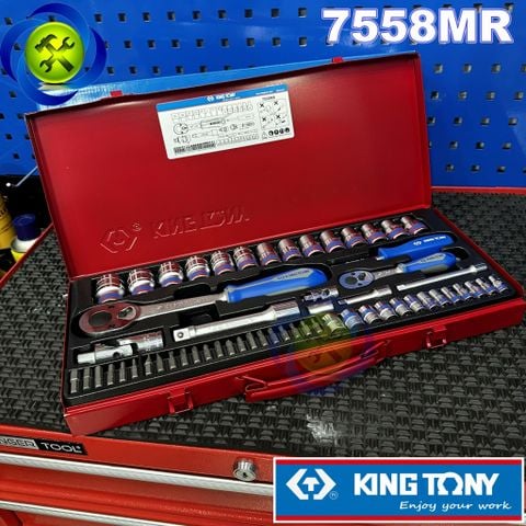 Bộ tuýp 58 chi tiết hệ mét Kingtony 7558MR (1/4 và 1/2 Inch)