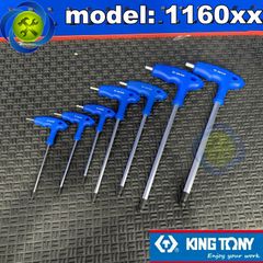 Lục giác chữ T đầu bi cán nhựa xanh Kingtony model 1160xx nhiều size