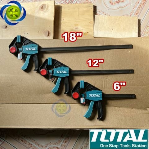 Kẹp gỗ nhanh Total hình chữ F nhiều kích thước 6-12-18 inch