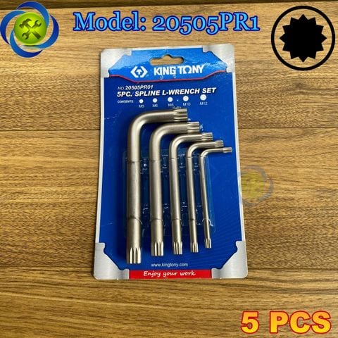 Bộ lục giác chữ L hình sao 12 cạnh có 5 cây Kingtony 20505PR01