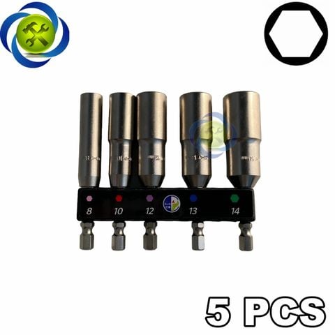 Bộ tuýp 5 chi tiết 8-14mm chuôi lục giác 6.35mm Buddy BA0167