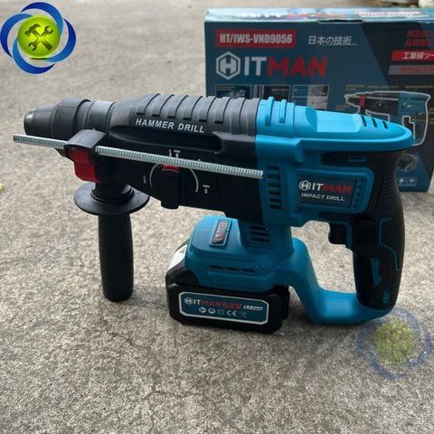 Máy khoan bê tông 3 chức năng dùng pin HITMAN VND-9056 (1 pin +1 sạc) động cơ không chổi than