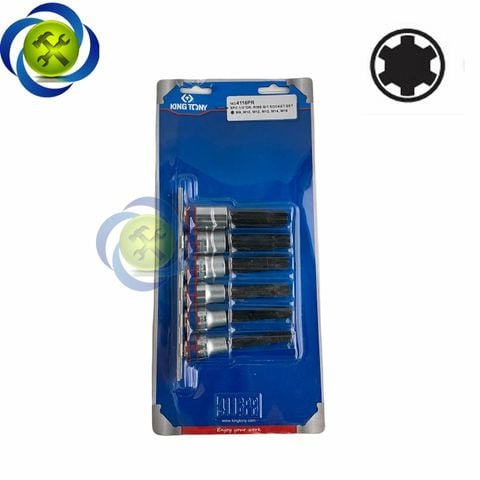 Bộ đầu tuýp lục giác sao Kingtony 4116PR loại 1/2 6 chi tiết (M9-M16)