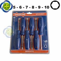 Bộ 6 tua vít vặn bulong lục giác (5-10mm) WadFow WSS24T6