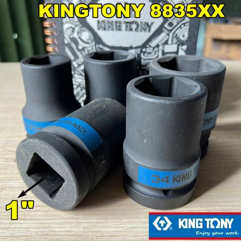 Tuýp 1 inch Kingtony 8835xx loại dài 80mm có 6 cạnh màu đen ( size lẻ 24-41mm)