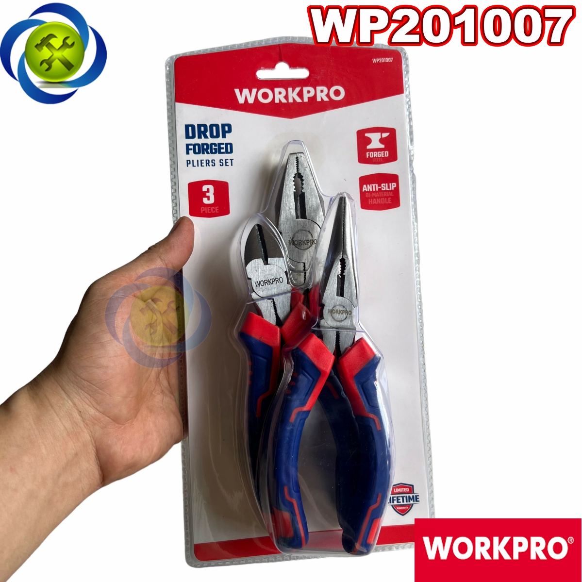Bộ kìm 3 chi tiết Workpro WP201007 (kìm điện, kìm cắt và kìm nhọn)