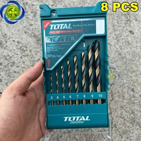 Bộ mũi khoan kim loại 8 chi tiết Total TACSD0085 (3-10mm)