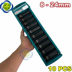 Bộ tuýp đen dài TOTAL THKIS12102L loại 1/2 inch có 10 chi tiết (10 - 24mm)